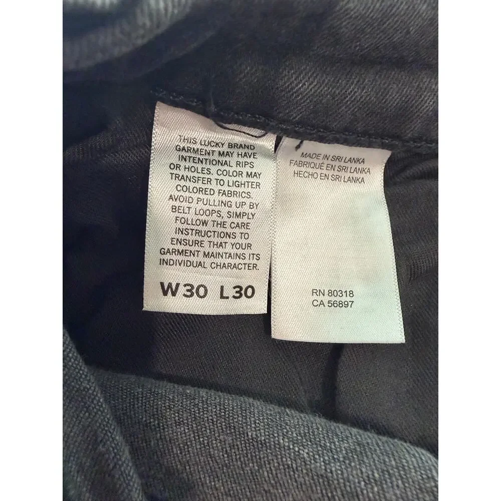 ✨ Lucky Brand 110 Black Slim Straight Jeans 30 x 28 Stretch Denim EUC 🖤